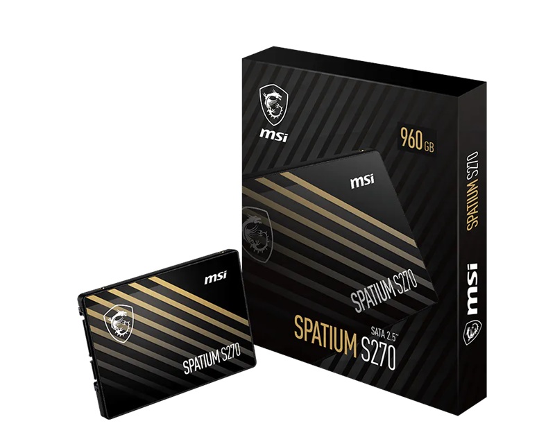MSI SPATIUM S270 SATA 2.5' 960GB, PHISON S11, 3D NAND, SATA III 6Gbps, Sequential Read up to 500MB/s, Sequential Write up to 450MB/s, 250 TBW, 5Y WTY