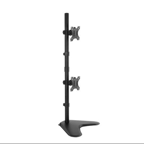 Brateck Dual Free Standing Screens Economical Double Joint Articulating Steel Monitor Stand Fit Most 13'-32'Monitors Up to 8kg VESA 100x100